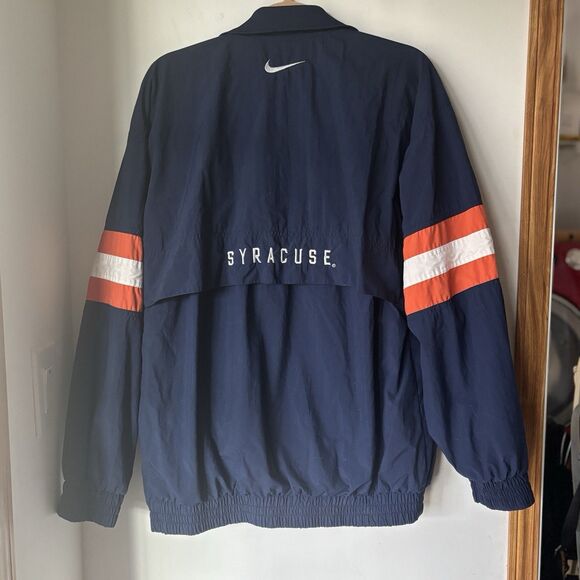VTG 90s Nike Team Syracuse Orange Nylon Windbreaker Anorak Jacket Medium Y2K - Picture 11 of 16